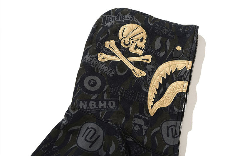BAPE Black Gold Shark Camouflage Hoodie