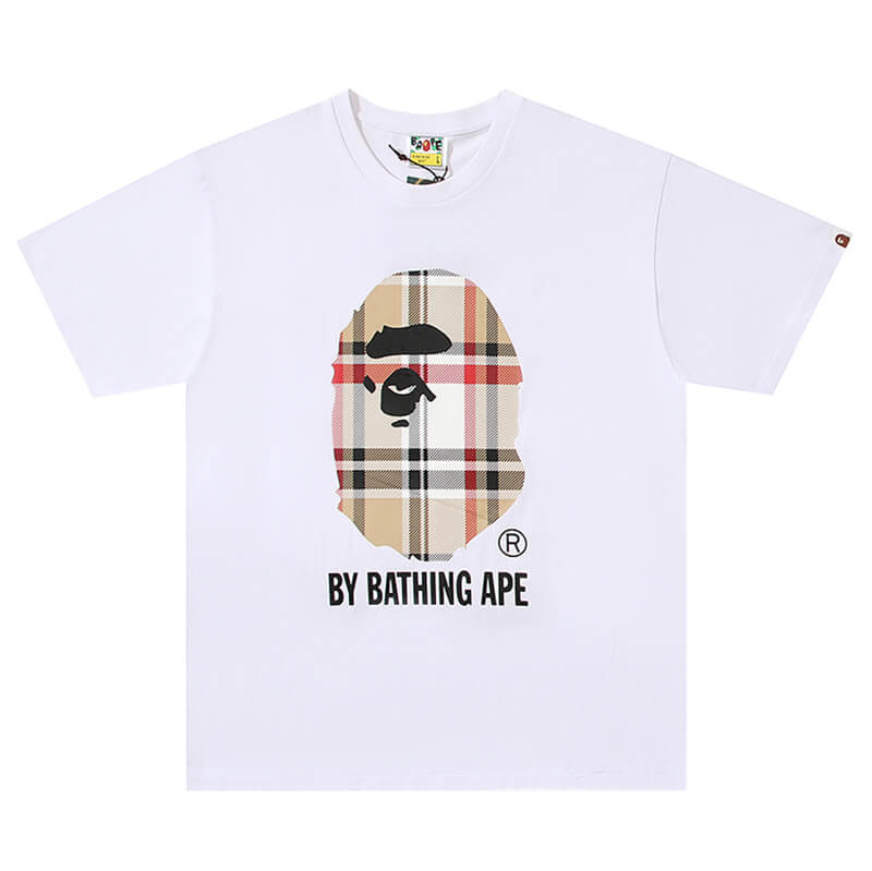 BAPE Burberry Plaid Ape Head T-Shirt by A Bathing Ape