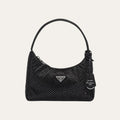 Prada Re Edition Satin Mini Bag With Crystals Black 8.3 Inches 1Bc515 2Awl F0002 V Ooo