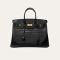 Hermes Birkin 30 Shiny Porosus Crocodile Black Noir 30Cm