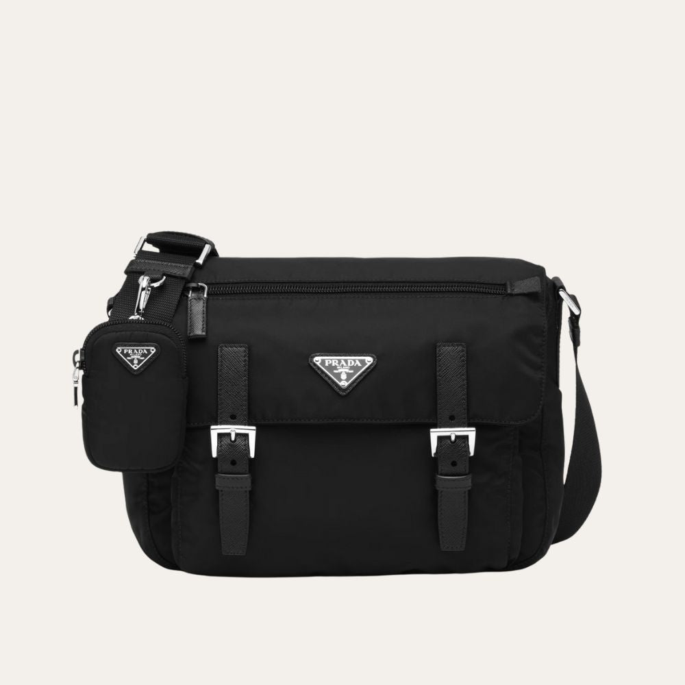 Prada Re Nylon Shoulder Bag Black 11.8 Inches 1Bd953 Rv44 F0002 V B1M