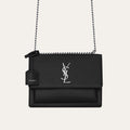 Saint Laurent Sunset Medium In Smooth Leather Black 9.8 Inches